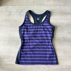 Vintage 90s Fila Purple & Black Striped Racerback Tank Top Made in USA